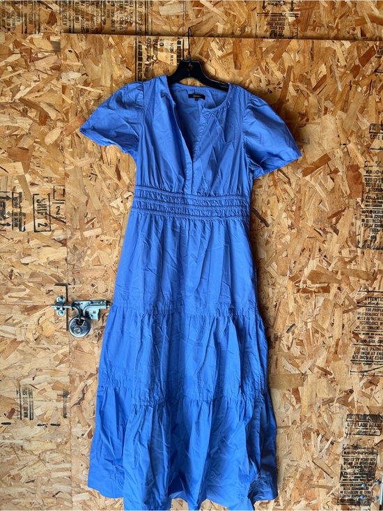 Quince Dresses & Skirts - Quince Cornflower Blue V-Neck Tiered Maxi Dress new! Organic cotton!!!